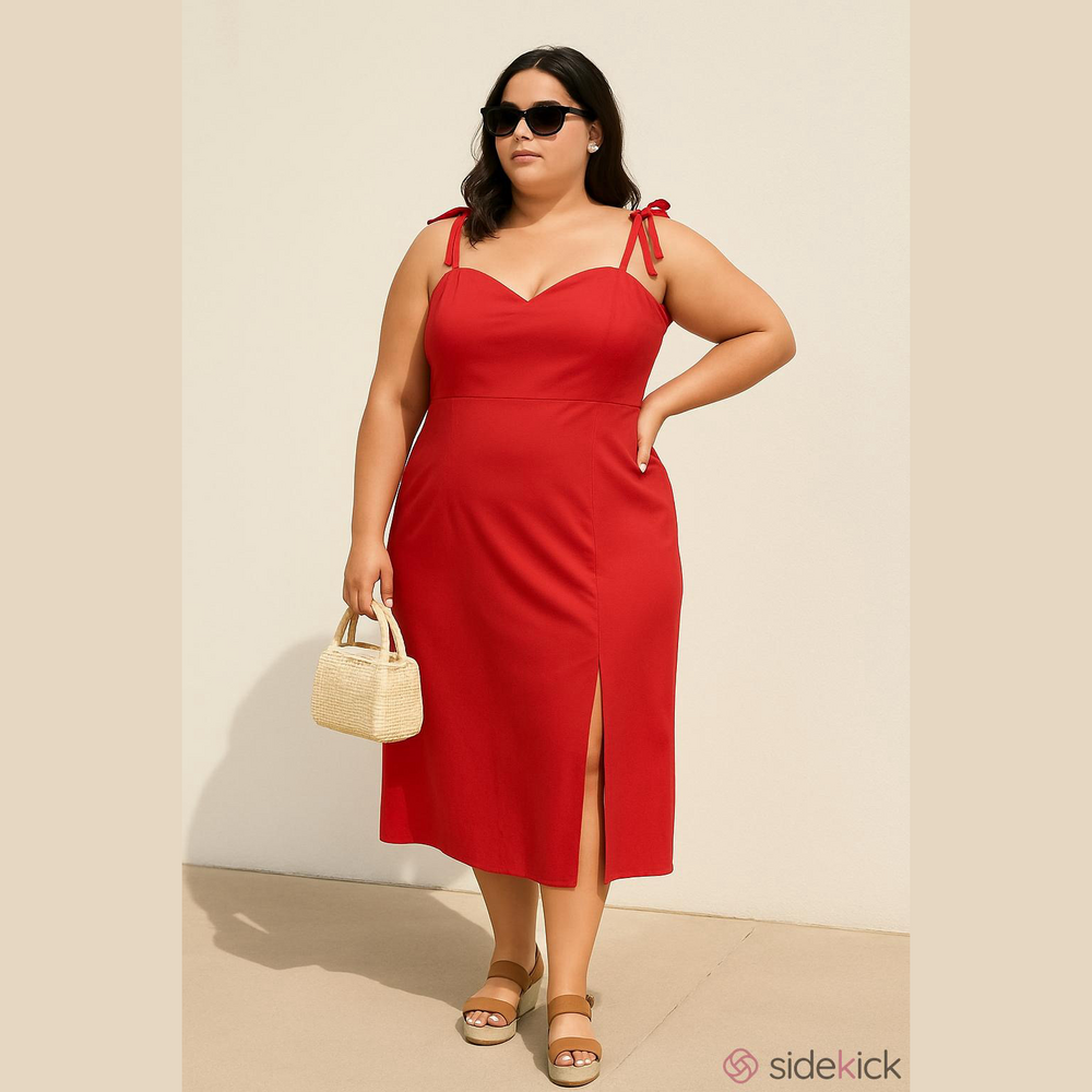 Cider Red Sundress with Shoulders Tie Straps Size 2X (NWT)